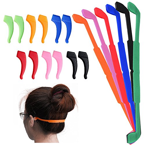 SENHAI.6 unidades de correas antideslizantes de silicona para gafas con 6 pares de ganchos de agarre a las orejas,para el deporte de niños y adultos. Colores negro, rojo, naranja, rosa, azul, verde SENHAI.6 unidades de correas antideslizantes de silicona para gafas con 6 pares de ganchos de agarre a las orejas,para el deporte de niños y adultos. Colores negro, rojo, naranja, rosa, azul, verde
