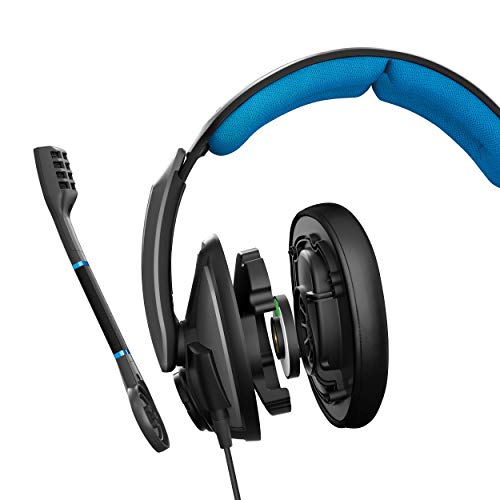 Sennheiser GSP 300 - Microauricular cerrado para gaming, color negro y azul, Around Ear Sennheiser GSP 300 - Microauricular cerrado para gaming, color negro y azul, Around Ear