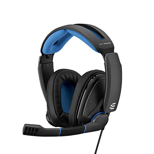 Sennheiser GSP 300 - Microauricular cerrado para gaming, color negro y azul, Around Ear Sennheiser GSP 300 - Microauricular cerrado para gaming, color negro y azul, Around Ear