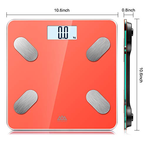 SENSSUN Bascula de Baño Digital Grasa Corporal,balanzas digitales bluetooth,Analiza la composición corporal,con 13 Funciones,IMC/músculo/grasa corporal/masa ósea(Naranja) SENSSUN Bascula de Baño Digital Grasa Corporal,balanzas digitales bluetooth,Analiza la composición corporal,con 13 Funciones,IMC/músculo/grasa corporal/masa ósea(Naranja)
