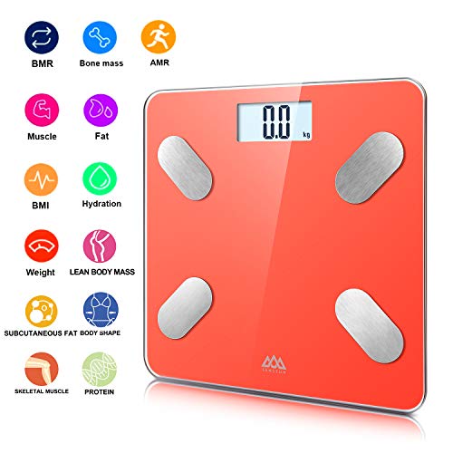SENSSUN Bascula de Baño Digital Grasa Corporal,balanzas digitales bluetooth,Analiza la composición corporal,con 13 Funciones,IMC/músculo/grasa corporal/masa ósea(Naranja) SENSSUN Bascula de Baño Digital Grasa Corporal,balanzas digitales bluetooth,Analiza la composición corporal,con 13 Funciones,IMC/músculo/grasa corporal/masa ósea(Naranja)