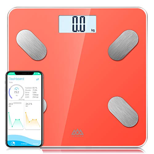 SENSSUN Bascula de Baño Digital Grasa Corporal,balanzas digitales bluetooth,Analiza la composición corporal,con 13 Funciones,IMC/músculo/grasa corporal/masa ósea(Naranja) SENSSUN Bascula de Baño Digital Grasa Corporal,balanzas digitales bluetooth,Analiza la composición corporal,con 13 Funciones,IMC/músculo/grasa corporal/masa ósea(Naranja)