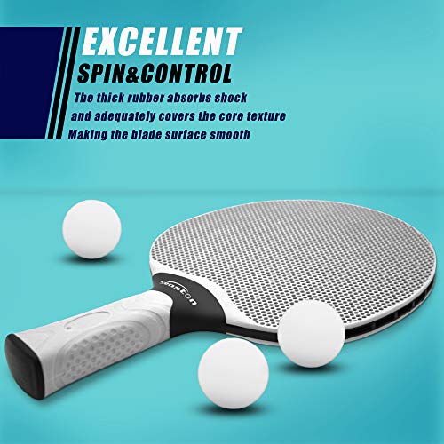 Senston Juego de Raquetas de Tenis de Mesa, Bates de Tenis de Mesa Profesionales con 3 Pelotas, Juego de Palas de Ping Pong de Goma compuesta (Gris) Senston Juego de Raquetas de Tenis de Mesa, Bates de Tenis de Mesa Profesionales con 3 Pelotas, Juego de Palas de Ping Pong de Goma compuesta (Gris)