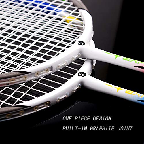 Senston Raquetas de Bádminton,Unisex Adulto Badminton Racket-Incluyendo bádminton Bolsa/2 raquetas/2 bádminton