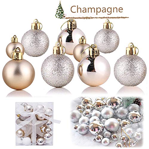 Senteen Bolas de Navidad Doradas 30PCS Bolas de Arbol de Navidad Adorno Adornos Copa del Arbol de Navidad, para De Navidad Bodas Y Fiestas Senteen Bolas de Navidad Doradas 30PCS Bolas de Arbol de Navidad Adorno Adornos Copa del Arbol de Navidad, para De Navidad Bodas Y Fiestas