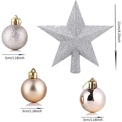 Senteen Bolas de Navidad Doradas 30PCS Bolas de Arbol de Navidad Adorno Adornos Copa del Arbol de Navidad, para De Navidad Bodas Y Fiestas Senteen Bolas de Navidad Doradas 30PCS Bolas de Arbol de Navidad Adorno Adornos Copa del Arbol de Navidad, para De Navidad Bodas Y Fiestas