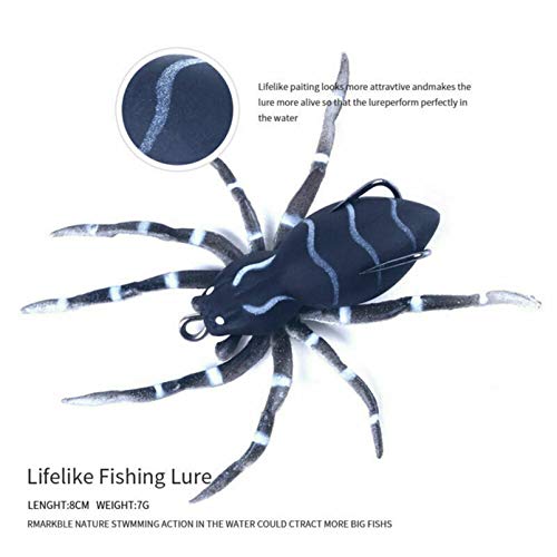 Señuelos de pesca de araña suave, cebo artificial de silicona de araña de cebo suave de araña con señuelos de natación de araña biónicos realistas señuelos pesca agua dulce anzuelos triples (5PCS) Señuelos de pesca de araña suave, cebo artificial de silicona de araña de cebo suave de araña con señuelos de natación de araña biónicos realistas señuelos pesca agua dulce anzuelos triples (5PCS)