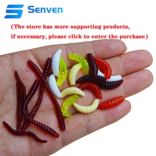 Senven Artificial lombriz, silicona suave biomimética Cebo lombriz Señuelos pesca lombriz Simulación Gusanos rojos plástico Ambiente verde Fuerte tentación Cebo Falso Worm - 20Pcs