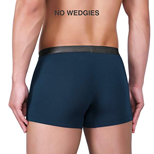 Separatec Calzoncillos bóxer para Hombre Rayón de bambú Liso con Bolsillos Separados Ropa Interior Calzoncillos bóxer Elegante bañador de Rayas, Paquete de 3