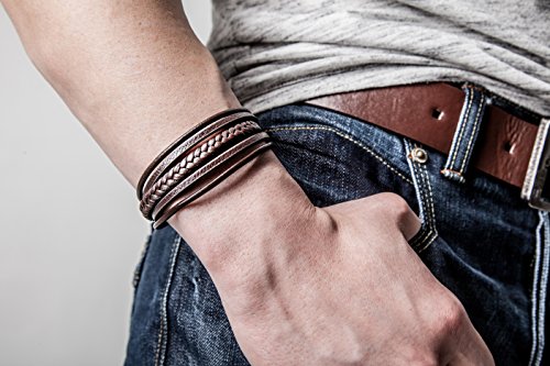 SERASAR 23cm Marrón Pulsera de Cuero Hombre Chico Pulseras Hombres Brazalete Brazaletes Pulso Muñequera Muñequeras Bisuteria Bisutería Joyeria Nudos Cuerda Cuerdas Bracelet Men Jewellery Unisex Ancha SERASAR 23cm Marrón Pulsera de Cuero Hombre Chico Pulseras Hombres Brazalete Brazaletes Pulso Muñequera Muñequeras Bisuteria Bisutería Joyeria Nudos Cuerda Cuerdas Bracelet Men Jewellery Unisex Ancha
