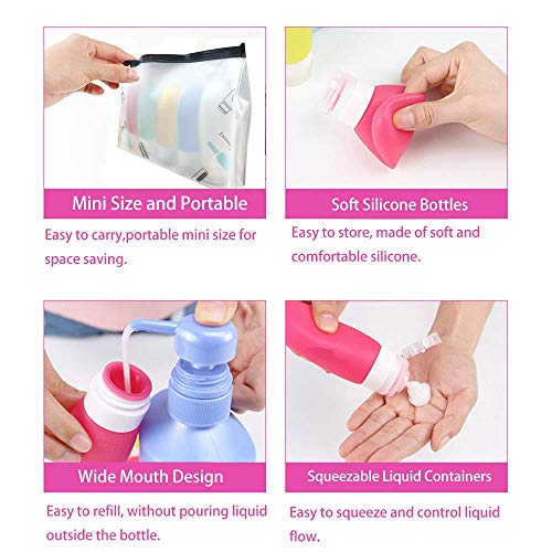 Set de Botellas de Silicona de Viaje 10 Pack, TSA Approved Contenedor de Viaje a Prueba de Fugas para Champú, Loción y Acondicionador, Accesorios Tubos de Viaje Set de Botellas de Silicona de Viaje 10 Pack, TSA Approved Contenedor de Viaje a Prueba de Fugas para Champú, Loción y Acondicionador, Accesorios Tubos de Viaje
