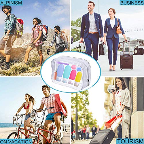 Set de Botellas de Silicona de Viaje 10 Pack, TSA Approved Contenedor de Viaje a Prueba de Fugas para Champú, Loción y Acondicionador, Accesorios Tubos de Viaje Set de Botellas de Silicona de Viaje 10 Pack, TSA Approved Contenedor de Viaje a Prueba de Fugas para Champú, Loción y Acondicionador, Accesorios Tubos de Viaje