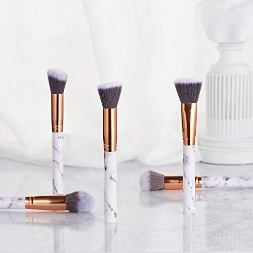 Set de brochas de maquillaje profesional Ruesious 10 piezas Pinceles de maquillaje Set Premium Synthetic Foundation Brush Blending Face Powder Blush Concealers Kit de pinceles Set de brochas de maquillaje profesional Ruesious 10 piezas Pinceles de maquillaje Set Premium Synthetic Foundation Brush Blending Face Powder Blush Concealers Kit de pinceles
