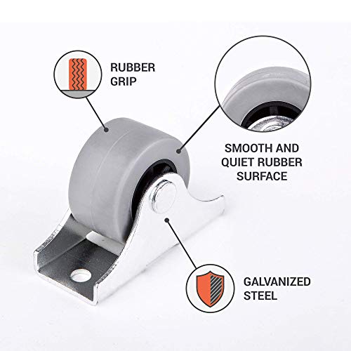 Set de ruedas de goma de movimiento suave, 30 mm, con placa de metal y tornillos para muebles pequeños Set de ruedas de goma de movimiento suave, 30 mm, con placa de metal y tornillos para muebles pequeños