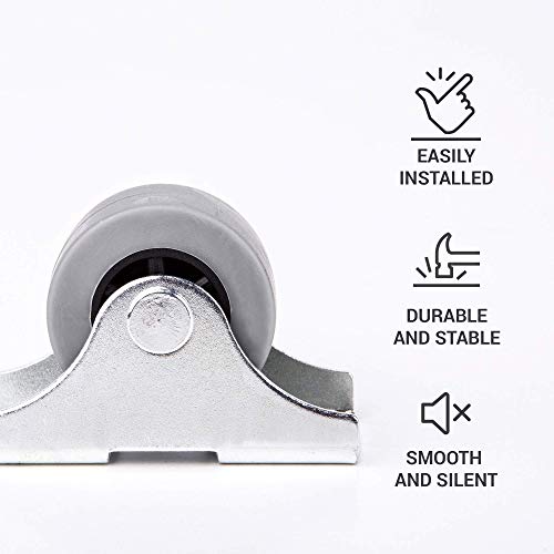 Set de ruedas de goma de movimiento suave, 30 mm, con placa de metal y tornillos para muebles pequeños Set de ruedas de goma de movimiento suave, 30 mm, con placa de metal y tornillos para muebles pequeños