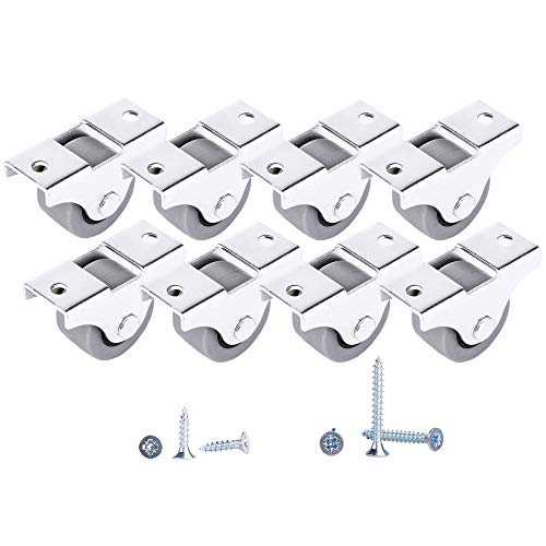 Set de ruedas de goma de movimiento suave, 30 mm, con placa de metal y tornillos para muebles pequeños Set de ruedas de goma de movimiento suave, 30 mm, con placa de metal y tornillos para muebles pequeños