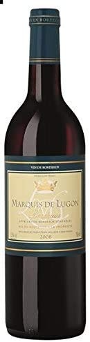 Set de Vino de Regalo con 1 Botella de Vino Tinto de La Cosecha 2008 Marquis de Lugon - En Caja de Madera con Set de Sommelier
