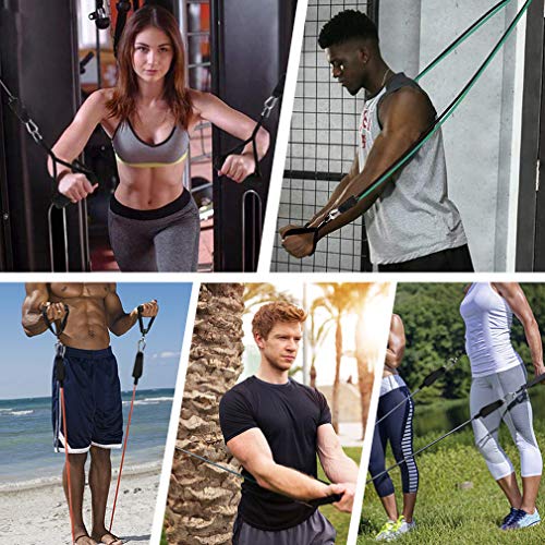 Set di Fasce di Resistenza con Ancoraggio per Porta e Maniglie Yoga Pilates Elasticity Fitness Tube Workout Bands, per Guadagno Muscolare, Aumento Della Forza, riduzione del Grasso Set di Fasce di Resistenza con Ancoraggio per Porta e Maniglie Yoga Pilates Elasticity Fitness Tube Workout Bands, per Guadagno Muscolare, Aumento Della Forza, riduzione del Grasso
