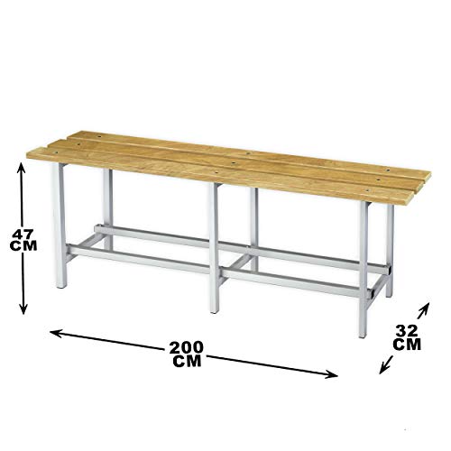 SETROC Bancos de Madera para Vestuarios. Desmontados. 2 Metros - 47,5 X 200 X 32 cm