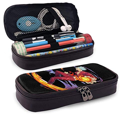 Seven Deadly Sins Ban Fire - Estuche de piel sintética para lápices de maquillaje, para estudiantes, estuche de oficina, estuche de maquillaje, bolsa de cosméticos con cremallera