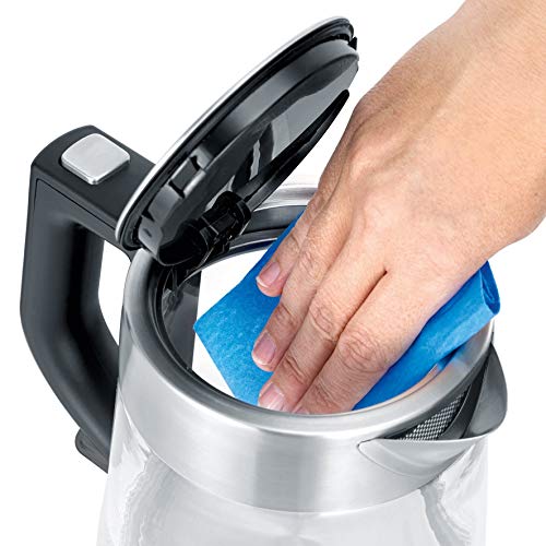 SEVERIN Hervidor de Agua de Cristal, 1 L, 2.200 W aprox., WK 3468, Acero Inoxidable/Negro SEVERIN Hervidor de Agua de Cristal, 1 L, 2.200 W aprox., WK 3468, Acero Inoxidable/Negro