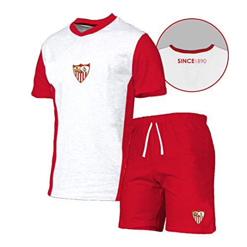 Sevilla F.C. Pijtsv Pijama Corto, Unisex Adulto, Blanco, XL
