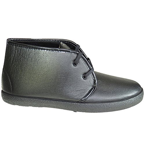 SEVILLA'S Q2387 Bota Corta Hombre Semibota Sintética Piso Goma y Cordones Negro Talla 45