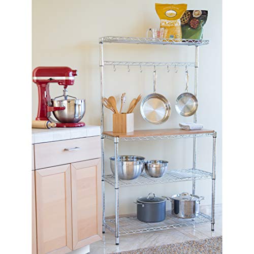 Seville Classics Estante para Cocina de Madera Maciza, 35,5 x 91,4 x 160 cm Seville Classics Estante para Cocina de Madera Maciza, 35,5 x 91,4 x 160 cm