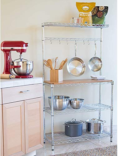 Seville Classics Estante para Cocina de Madera Maciza, 35,5 x 91,4 x 160 cm Seville Classics Estante para Cocina de Madera Maciza, 35,5 x 91,4 x 160 cm