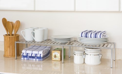 Seville Classics – Estantería Extensible Cocina encimera y Armario con Satin Pewter Acabado, 40 – 76,2 x 23,9 x 14,5 cm, Color Plateado Seville Classics – Estantería Extensible Cocina encimera y Armario con Satin Pewter Acabado, 40 – 76,2 x 23,9 x 14,5 cm, Color Plateado