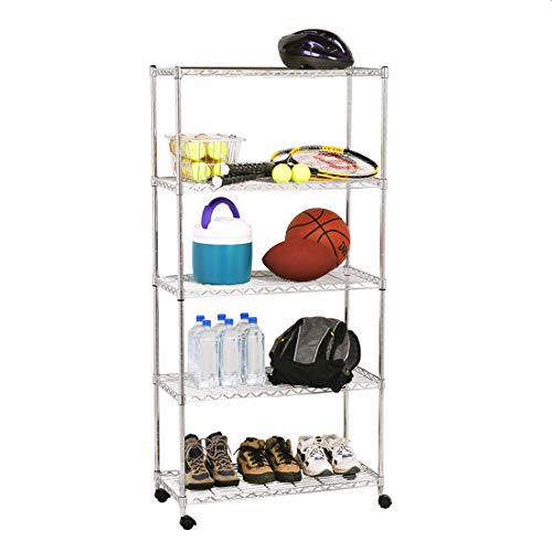 Seville Classics SHE14305ZB estantería con 5 Suelos, Metal galvanizado, 76,2 x 35,6 x 152,4 cm, Plata Seville Classics SHE14305ZB estantería con 5 Suelos, Metal galvanizado, 76,2 x 35,6 x 152,4 cm, Plata