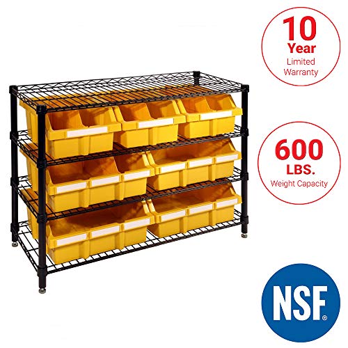 Seville Classics - Sistema de Almacenamiento de Basura con 7 estantes, certificación NSF, 7 / Yellow, 7 Bin/Yellow Seville Classics - Sistema de Almacenamiento de Basura con 7 estantes, certificación NSF, 7 / Yellow, 7 Bin/Yellow