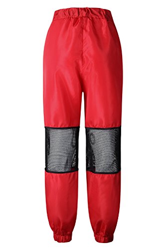 Sevozimda La Mujer Casual Pantalones Cargo De Malla con Cremallera Longitud Completa Stich Jogger Pant Pantalón De Deporte Red M Sevozimda La Mujer Casual Pantalones Cargo De Malla con Cremallera Longitud Completa Stich Jogger Pant Pantalón De Deporte Red M