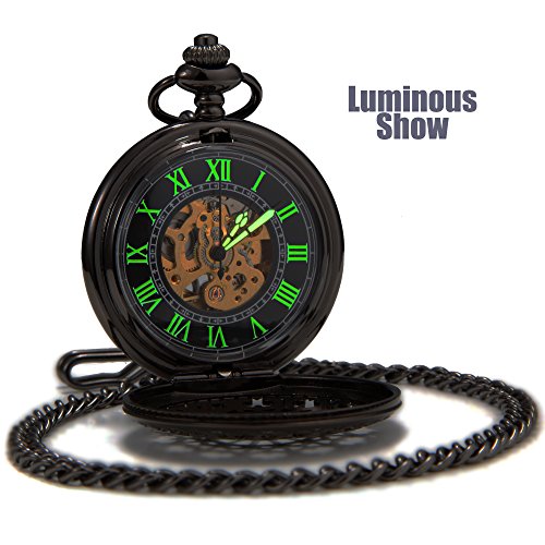 SEWOR clásico movimiento luminoso escala automática de oro de esqueleto mecánico automático viento reloj de bolsillo (Malla) SEWOR clásico movimiento luminoso escala automática de oro de esqueleto mecánico automático viento reloj de bolsillo (Malla)