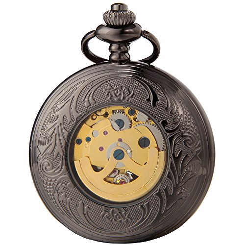 SEWOR clásico movimiento luminoso escala automática de oro de esqueleto mecánico automático viento reloj de bolsillo (Malla) SEWOR clásico movimiento luminoso escala automática de oro de esqueleto mecánico automático viento reloj de bolsillo (Malla)