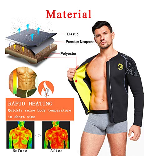 SEXYWG Trajes De Sudoracion Hombre Cremallera Adelgazantes Faja Sauna Deportiva Camiseta Reductoras Sudoración para Fitness Adelgazar Neopreno SEXYWG Trajes De Sudoracion Hombre Cremallera Adelgazantes Faja Sauna Deportiva Camiseta Reductoras Sudoración para Fitness Adelgazar Neopreno