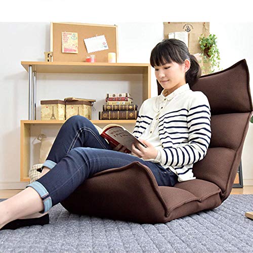 SFDIYI Silla De Piso Plegable Estilo Japonés Banco De Meditación Balcón Dormitorio Juegos Lectura Ajustable Sillón Gris Lavable