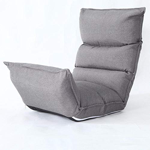 SFDIYI Silla De Piso Plegable Estilo Japonés Banco De Meditación Balcón Dormitorio Juegos Lectura Ajustable Sillón Gris Lavable