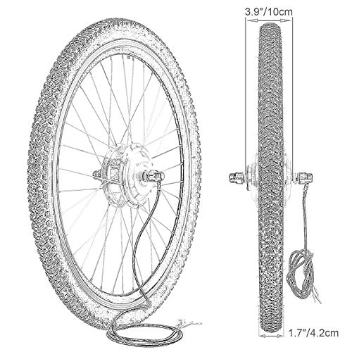 Sfeomi Kit de Conversión de Bicicleta Eléctrica 48V 1000W Kit de Conversión de Bicicleta 26’’ Rueda Electric Bike Conversion Kit con Controlador de Modo Dual (para Rueda Delantera)