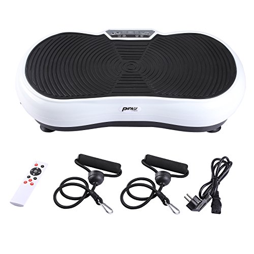 Sfeomi Plataforma Vibratoria de Fitness 200W Plataforma Vibratoria de Masaje con 99 Velocidades Tabla Vibratoria Fitness con Control Remoto y Banda de Resistencia (Negro y Blanco)