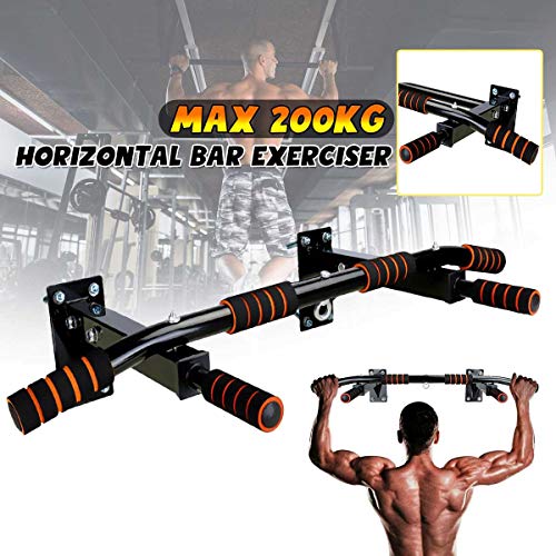 SFGSA Barra Dominadas Pared Barra de Tracción Pull Up Bar Multiagarre Profesional Incluye Tornillos Banda Elástica para Dominadas hasta 200 kg