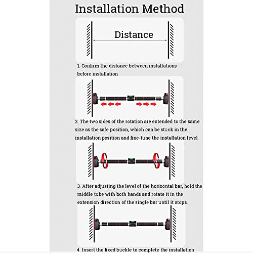 SFGSA Barra Dominadas Puerta Ajustable de 60-100 cm Barra de Puerta con Empuñaduras Acolchadas Y Anillo de Goma Antideslizante para Deporte y Musculación,S