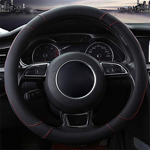 SFONIA Cubierta del Volante Fundas para Volante de Cuero del Microfibra Universal 37-38cm / 15" Antideslizante Transpirable Durable (Color Negro) SFONIA Cubierta del Volante Fundas para Volante de Cuero del Microfibra Universal 37-38cm / 15" Antideslizante Transpirable Durable (Color Negro)