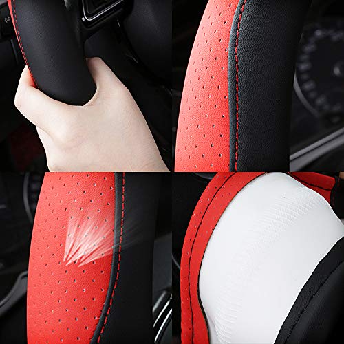 SFONIA Cubierta del Volante Fundas para Volante de Cuero del Microfibra Universal 37-38cm / 15" Antideslizante Transpirable Durable (Color Negro) SFONIA Cubierta del Volante Fundas para Volante de Cuero del Microfibra Universal 37-38cm / 15" Antideslizante Transpirable Durable (Color Negro)
