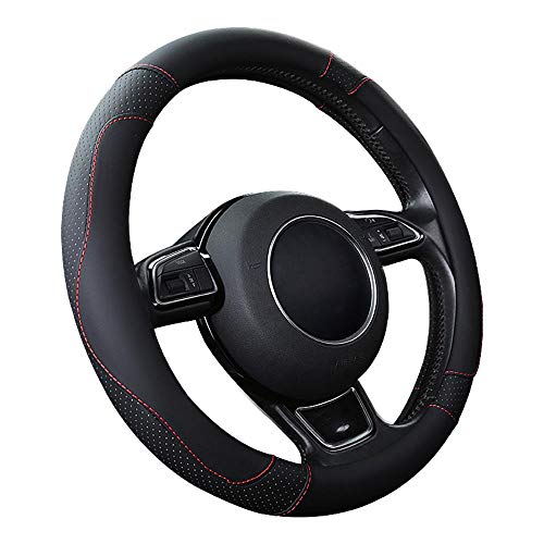 SFONIA Cubierta del Volante Fundas para Volante de Cuero del Microfibra Universal 37-38cm / 15" Antideslizante Transpirable Durable (Color Negro) SFONIA Cubierta del Volante Fundas para Volante de Cuero del Microfibra Universal 37-38cm / 15" Antideslizante Transpirable Durable (Color Negro)