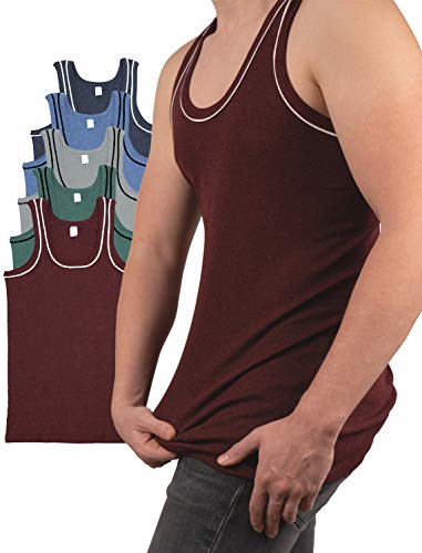 SGS Bakis - 5 camisetas interiores para hombre, sin costuras laterales, no se deforman, para ropa de negocios, de tirantes, acanaladas, de algodón, sin costuras gris Large SGS Bakis - 5 camisetas interiores para hombre, sin costuras laterales, no se deforman, para ropa de negocios, de tirantes, acanaladas, de algodón, sin costuras gris Large