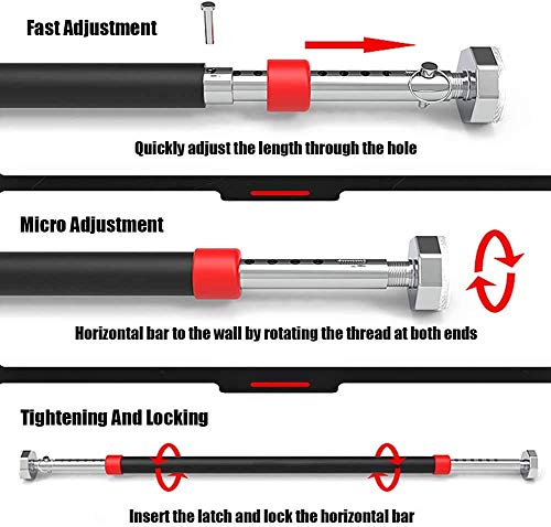 SGSG Pull Up Bar Chin up Bar, Barra de Ejercicio para Puerta con agarres cómodos, Barra de Ejercicio para Puerta Resistente para Ejercicios en el hogar, soporta hasta 500 kg, l