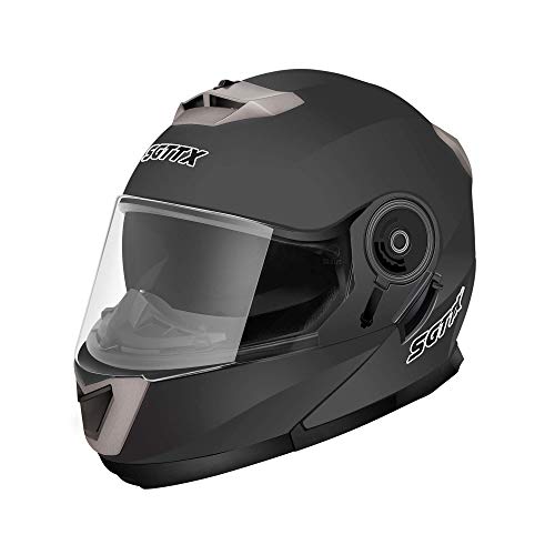 SGTTX Casco Moto modular Casco de motocicleta Casco integral Casco abatible Casco todoterreno Casco de motocross con visera de doble visera ECE para mujeres hombres adultos-Negro Mate XL SGTTX Casco Moto modular Casco de motocicleta Casco integral Casco abatible Casco todoterreno Casco de motocross con visera de doble visera ECE para mujeres hombres adultos-Negro Mate XL