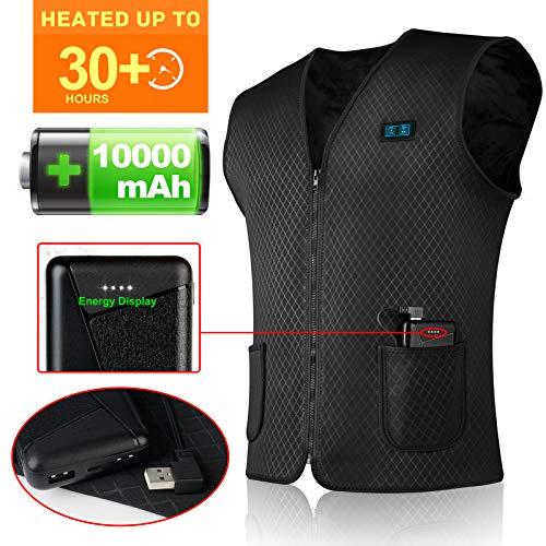 SHAALEK Chaleco Calefactable Hombres Mujeres - Chaqueta Calefactable Batería USB de Deportes de Invierno Aire Libre SHAALEK Chaleco Calefactable Hombres Mujeres - Chaqueta Calefactable Batería USB de Deportes de Invierno Aire Libre