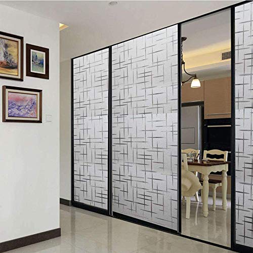 Shackcom Vinilo Película Cristal Ventana-90 * 400cm-Privacidad Pegatina sin Adhesivo - Decorativas para Electrostatica Translucido Anti UV- Cristal Laminas para hogar,Cocina, baño y Oficina-J036